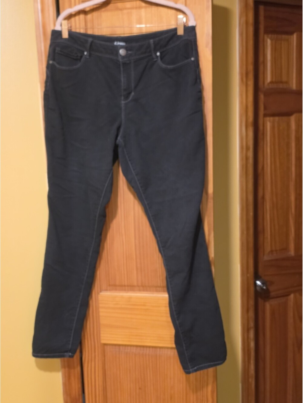 D. Jeans Womens Black Solid Jeans Size 14